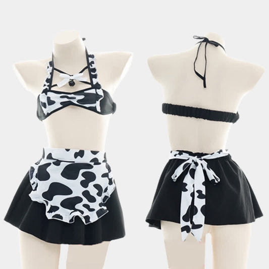 Sexy Maid Cow Print Lingerie Suit Modakawa