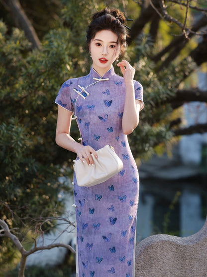 Purple Butterfly Cheongsam Hanfu Story