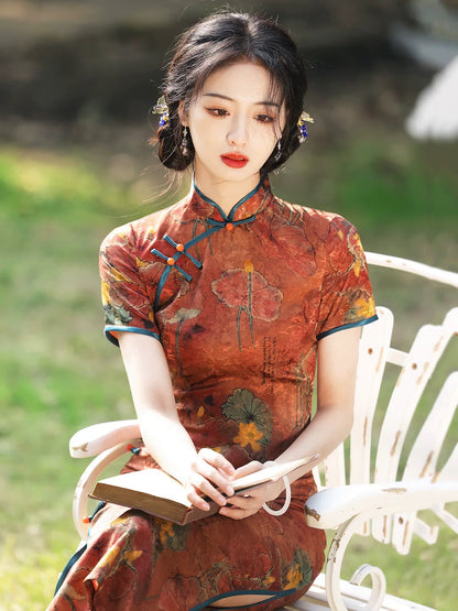 Vintage Autumn Cheongsam Dress Hanfu Story