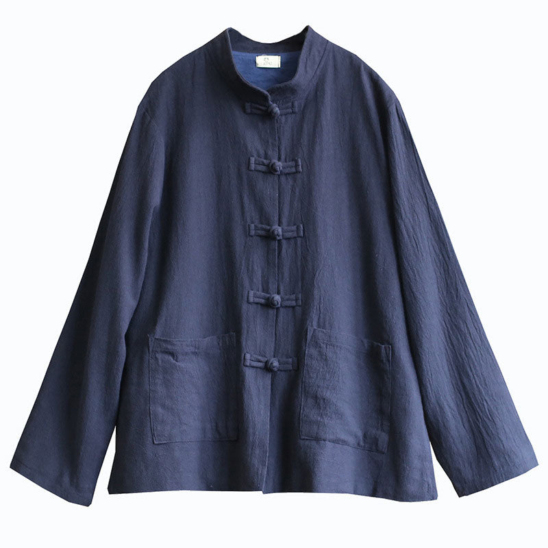 Classical Button Front Pocket Loose Overshirt Modakawa