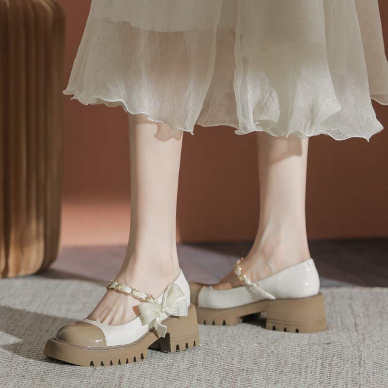 Sweet Lolita Bow Knot Platform Mary Janes Shoes Modakawa