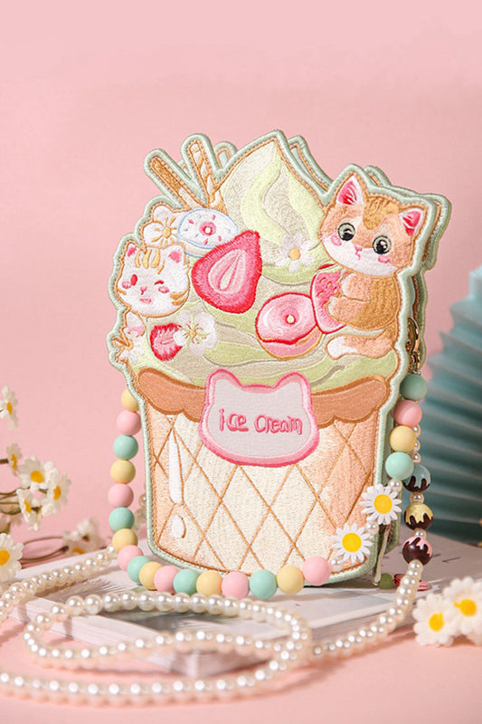 Multi-Color Ice Cream Cat Crossbody Bag SpreePicky