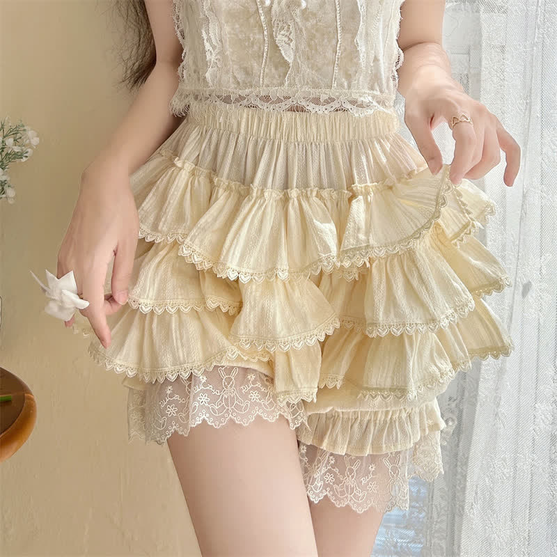 Fairy Lace Trim Layered Undershorts modakawa