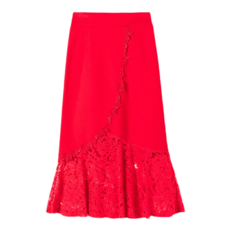 Elegant Lace Stitching Skirt modakawa