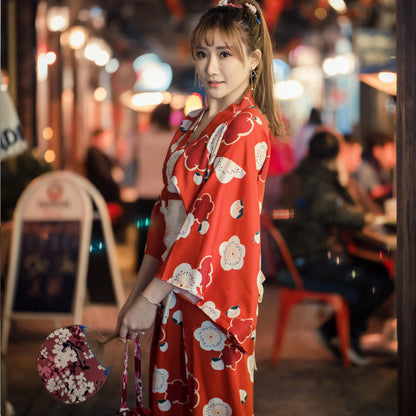 Aesthetic Cherry Blossoms Print Kimono Dress Modakawa