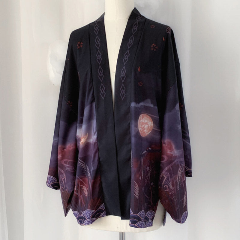 Vintage Anime Print Cardigan Kimono Outerwear modakawa