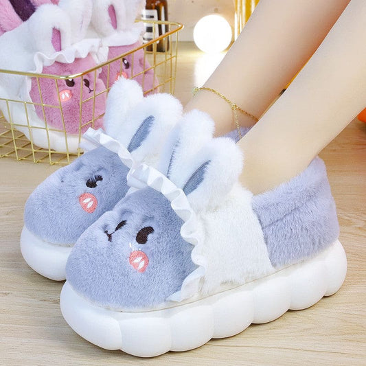 4 Colors Cute Fluffy Bunny Home Wear Slippers ON884 -