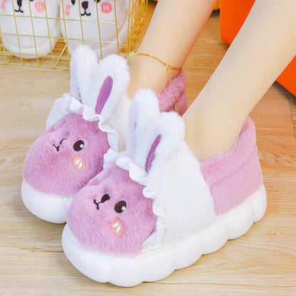 4 Colors Cute Fluffy Bunny Home Wear Slippers ON884 -