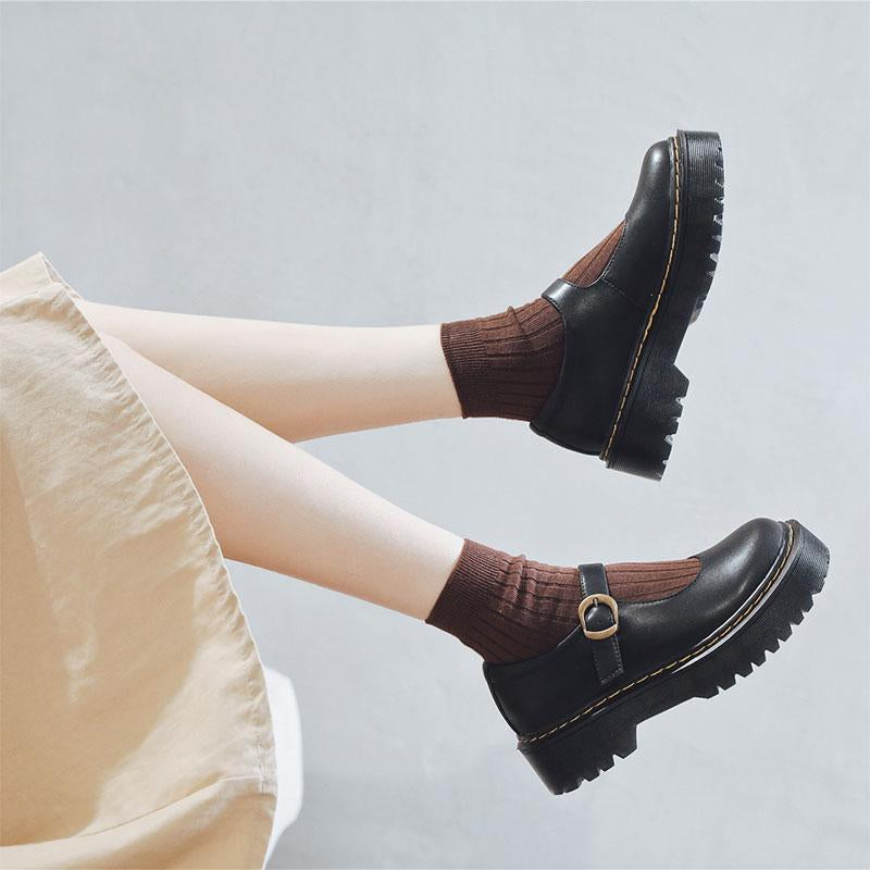 Strap Buckle Platform Round Toe Lolita Mary Janes Shoes Modakawa