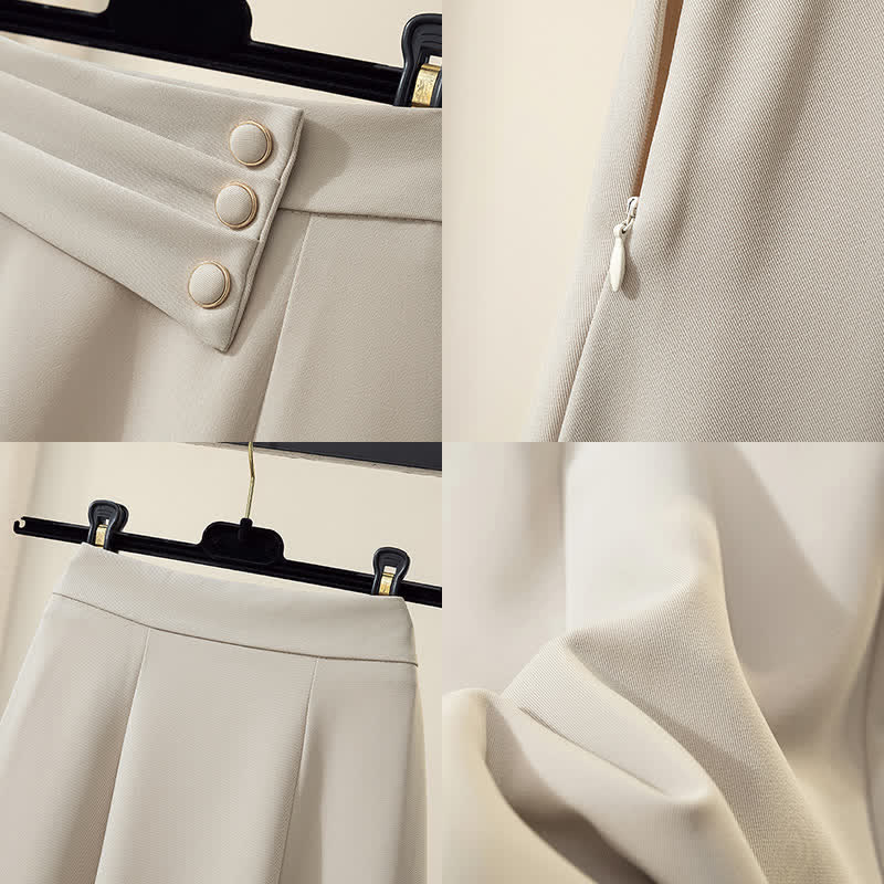 Elegant Button Front Skirt modakawa