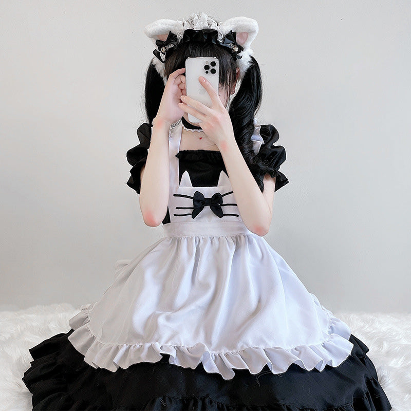 Kawaii Kitty Bow Lolita Maid Dress Modakawa