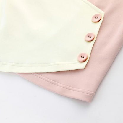 Love Heart Hollow Out Crop Top T-Shirt Pink Mini Denim Skirt modakawa