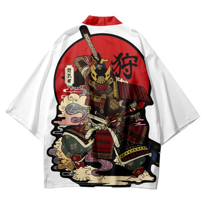 Cute Cat Warriors Print Cardigan Kimono Outerwear modakawa