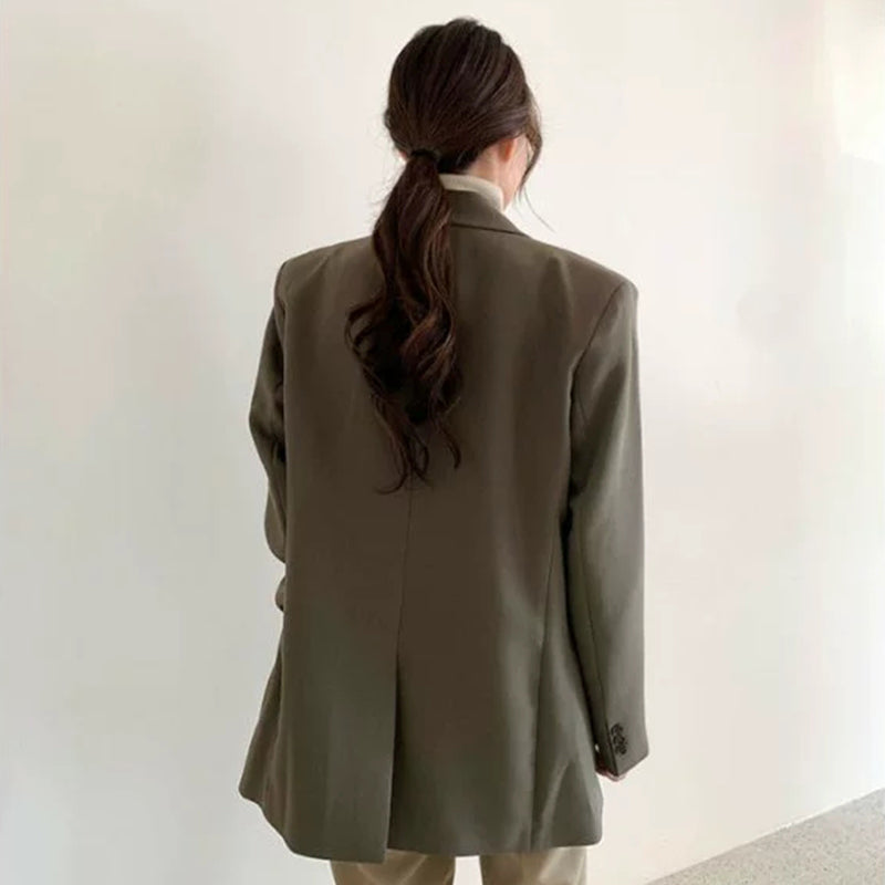 Chic Cardigan Pure Color Lapel Blazer Modakawa