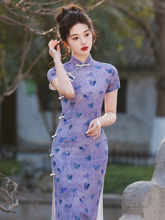 Purple Butterfly Cheongsam Hanfu Story