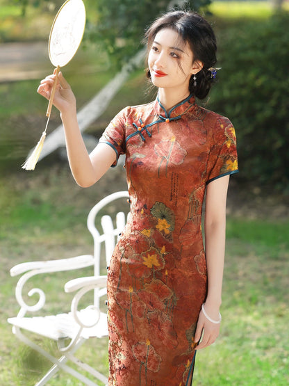 Vintage Autumn Cheongsam Dress Hanfu Story