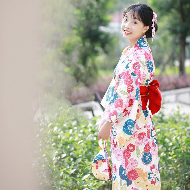 Cherry Blossoms Print Kimono Set Modakawa