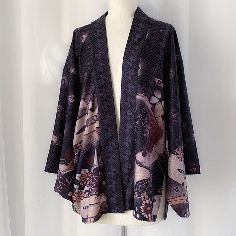 Vintage Anime Print Cardigan Kimono Outerwear modakawa