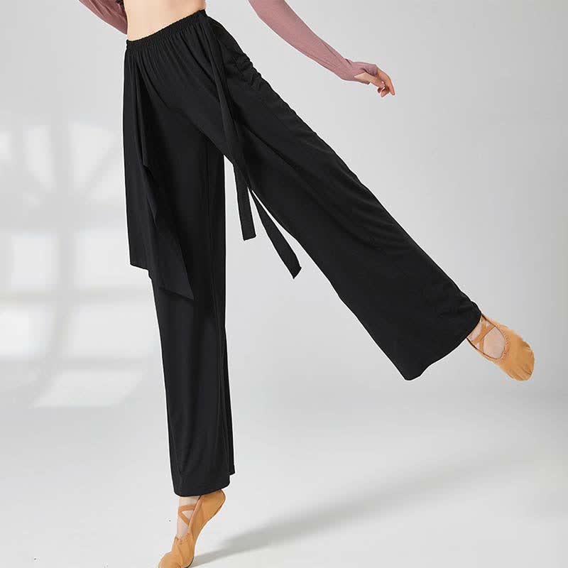 Flowy Lace Up Wide Leg Casual Pants modakawa