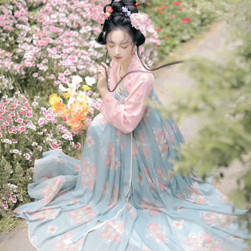 Hanfu Vintage Flower Print Set modakawa