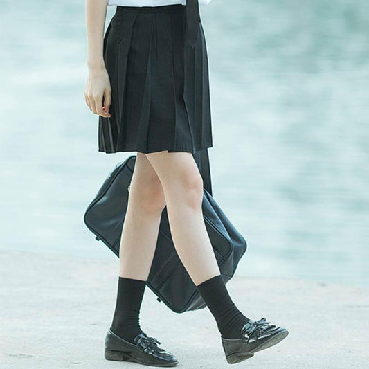 JK Uniform High Waist Pleated Short Mid Long Skirt Modakawa