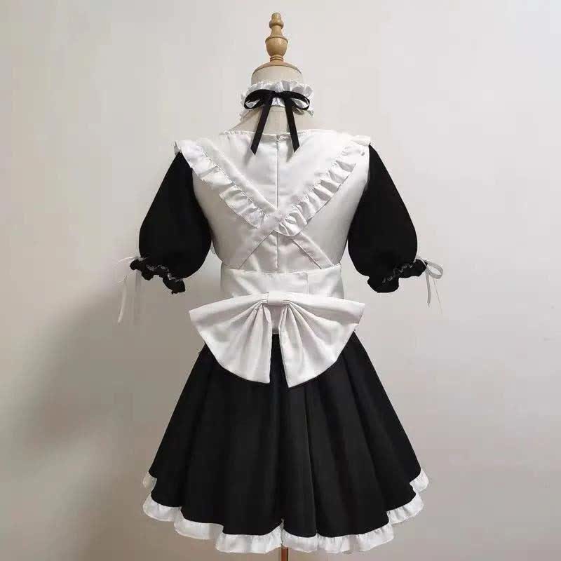 Cosplay Maid Square Collar Bow Knot Lingerie Dress Modakawa