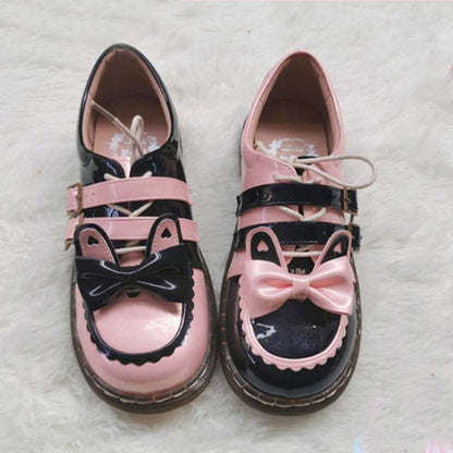 Sweat Lolita Bunny Bow-Knot Lace Up Shoes Modakawa