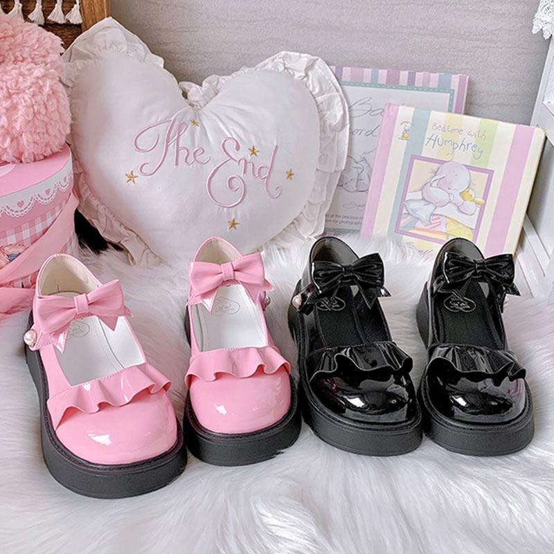 Sweet Bow Knot Lolita Mary Janes Shoes modakawa