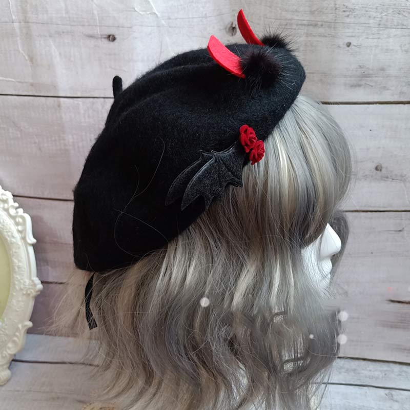 Chic Bat Wings Lolita Beret modakawa