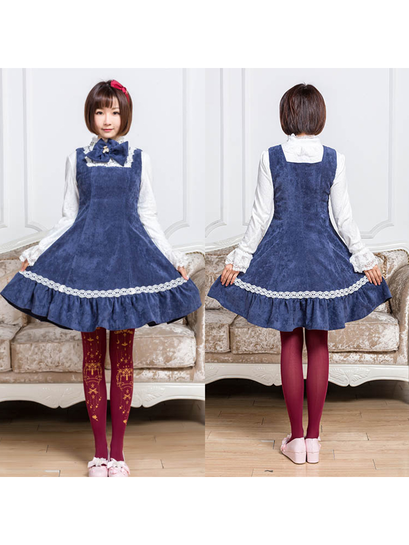 Moon-Star Printed Velvet Lolita Tights Modakawa