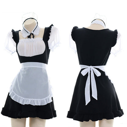 Sexy Ruffle Maid Dress Nightdress Lingerie Set Modakawa