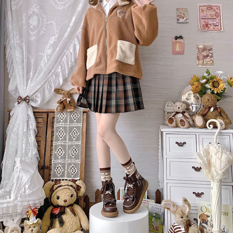 Bow Knot Button Bear Lolita Martin Boots modakawa