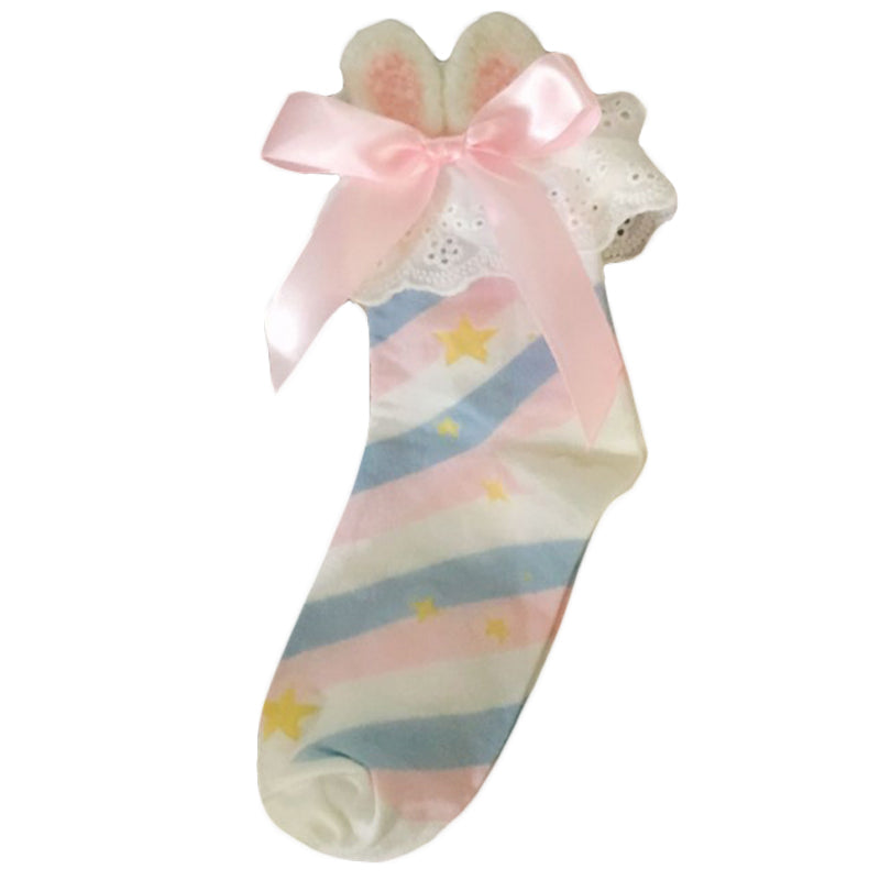 Sweet Bunny Ears Bow Ankle Socks Modakawa