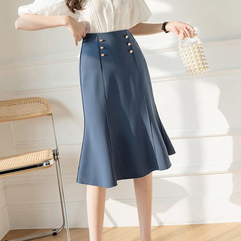 Elegant High Waist Bag Hip Fishtail Skirt Modakawa