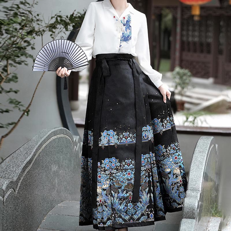 Plumage Embroidery Shirt Flower Tapestry Skirt modakawa