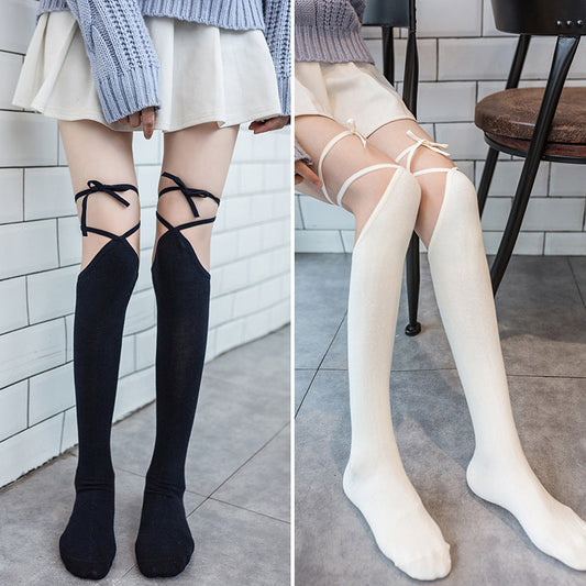 Classic Strap Over Knee Socks Modakawa