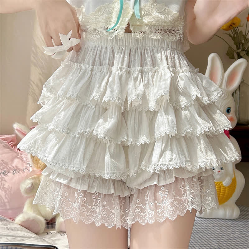 Fairy Lace Trim Layered Undershorts modakawa