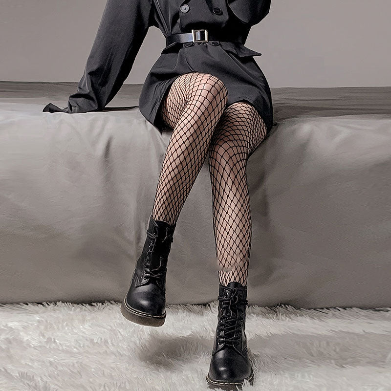 Black Hollow Out Black Fishnet Stockings Modakawa