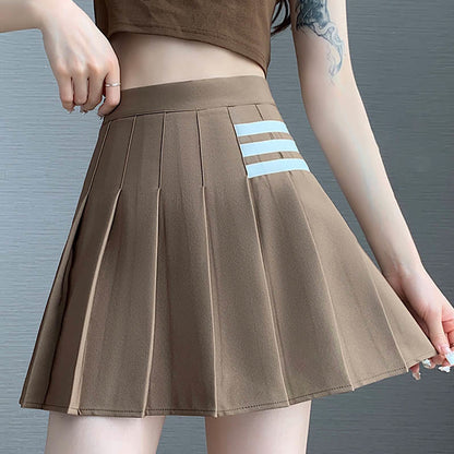 High Waist Casual Pleated Skirt modakawa