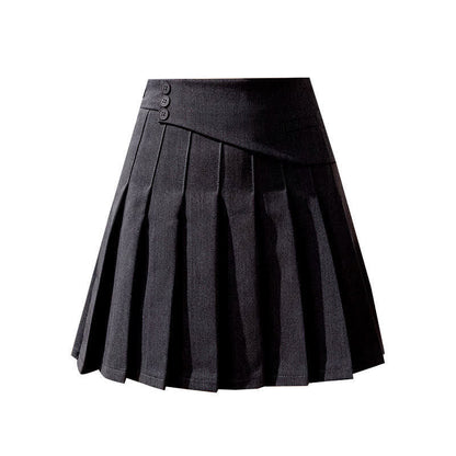 Flouncing Loose Shirt High Waist Pleated Skirt modakawa