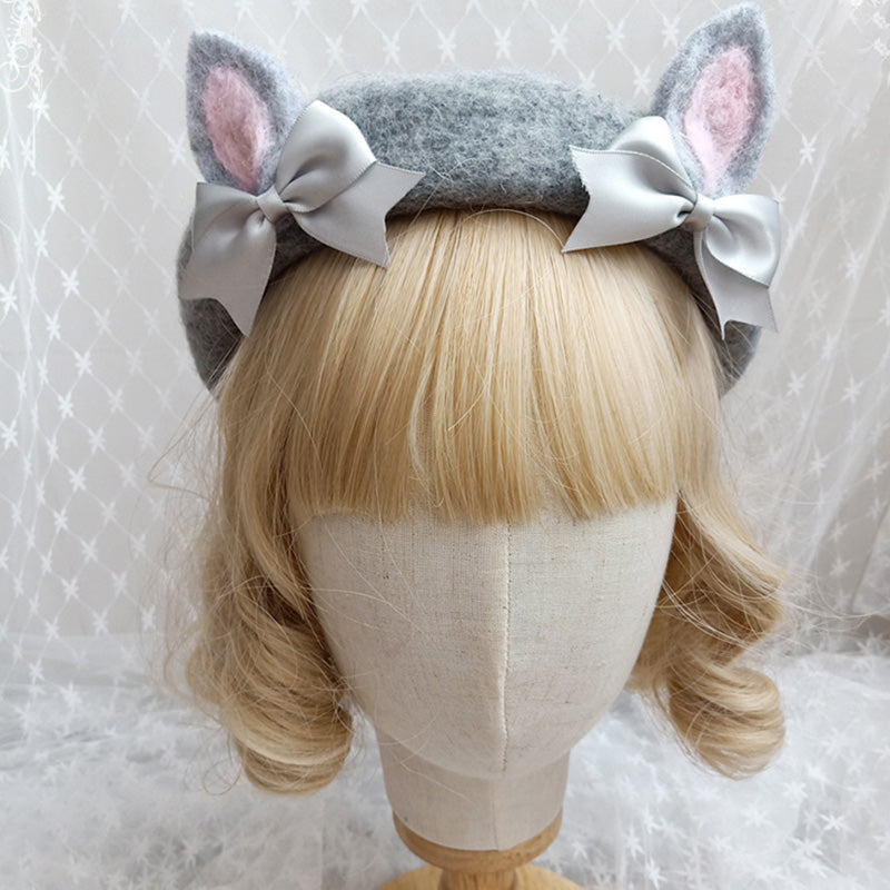 Cute Woolen Bow Beret Warm modakawa