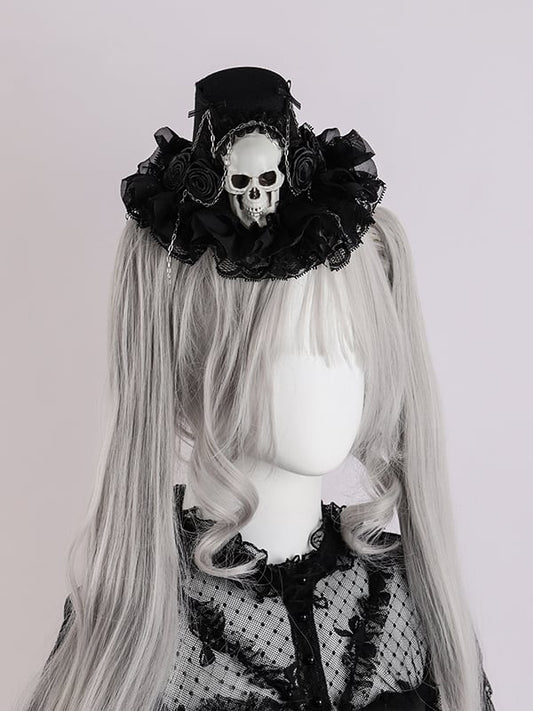 Black Floral Halloween Skeleton Hat mySite