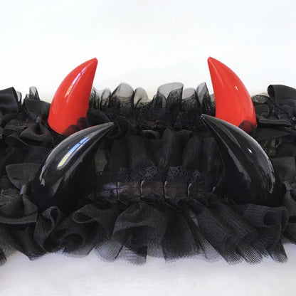 Dark Demon Horn Lace Hair Accessory modakawa