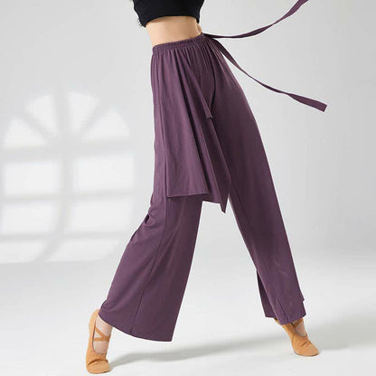 Flowy Lace Up Wide Leg Casual Pants modakawa