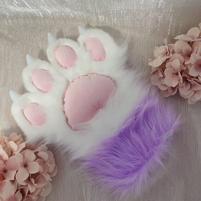 Purple Furry Fox Ears Tail Paw Headband Accessory Modakawa