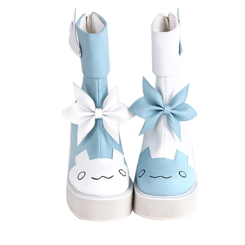 Sweet Bunny Bow Knot Platform Lolita Shoes modakawa