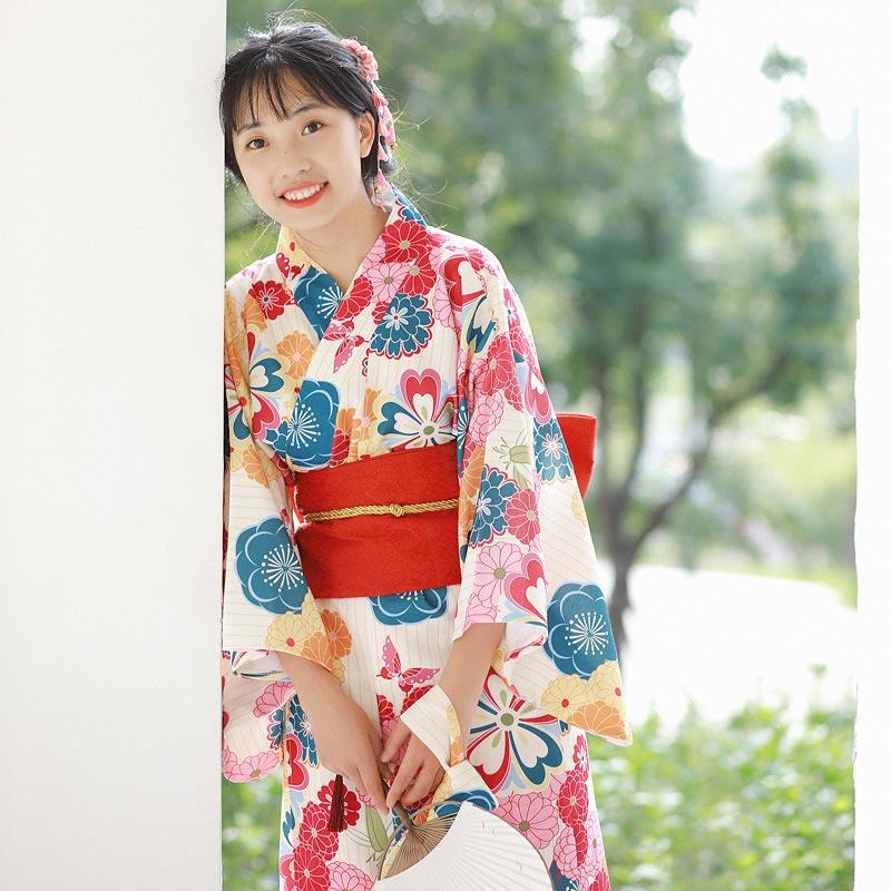 Cherry Blossoms Print Kimono Set Modakawa