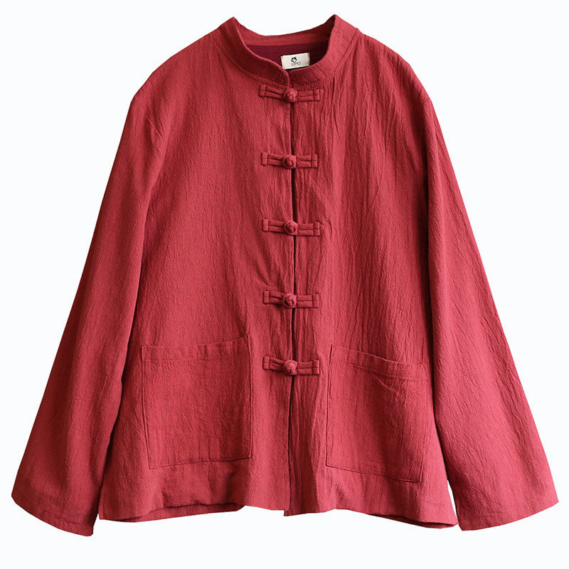 Classical Button Front Pocket Loose Overshirt Modakawa