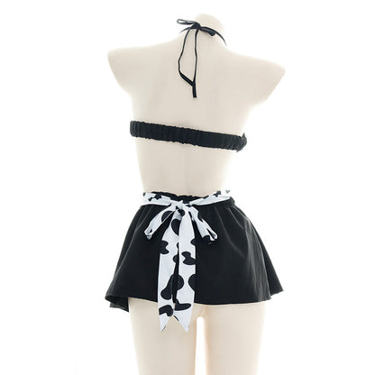 Sexy Maid Cow Print Lingerie Suit Modakawa