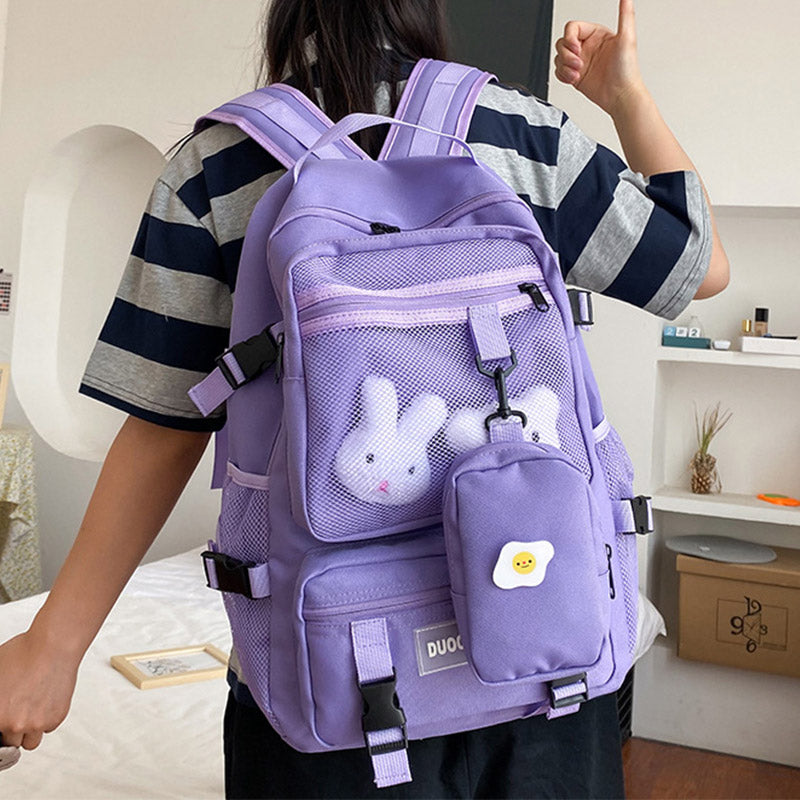 Cartoon Bunny Pattern Backpack with Mini Bag modakawa